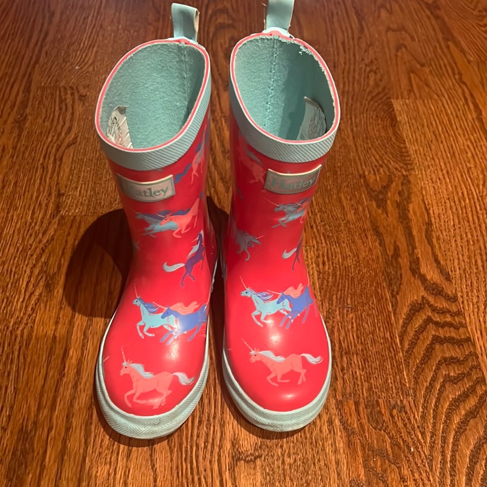 Hatley Girls Pink Unicorn Rain Boots - Size 10